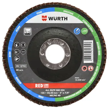 Круг лепестковый торцевой REDLine 125х22,23 P40 WURTH 00579580324 *1/10
